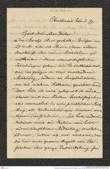 Nachlass Franz Steindachner, Brief von George O. Sars an Franz Steindachner (02.02.1877), Inv.Nr. 436.01, Seite 1